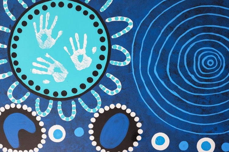 Part of our Aboriginal painting