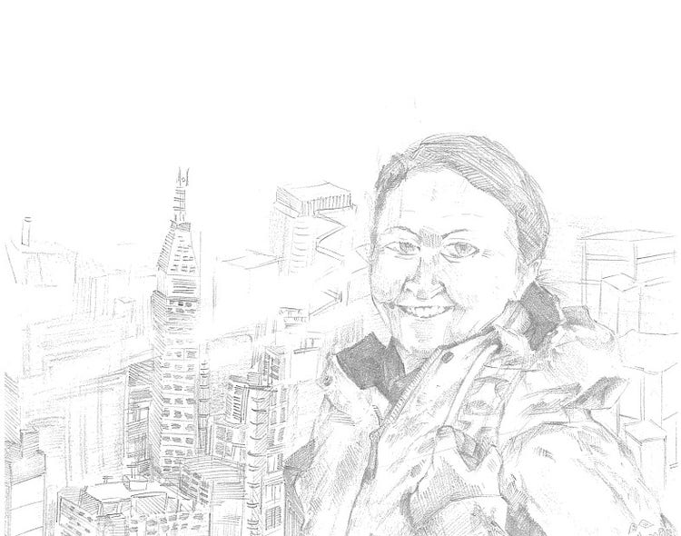 A student drawing of the Principal